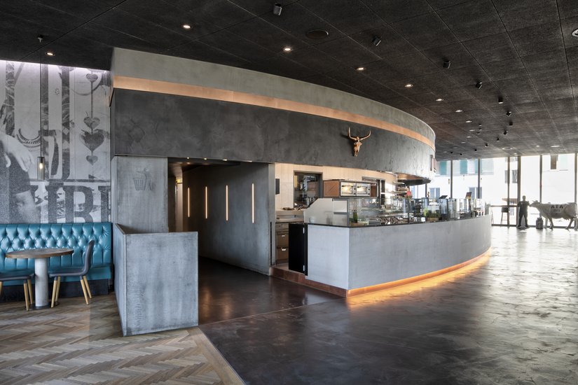 Renovation with high design standards: Creativ Sentimento 78 was used to update the walls of the restaurant "Ayverdi's Wiedikon" with a concrete look.